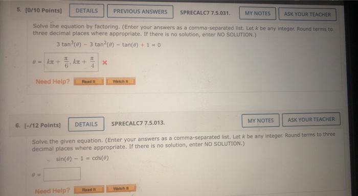 Solved 5. (0/10 Points] DETAILS PREVIOUS ANSWERS | Chegg.com