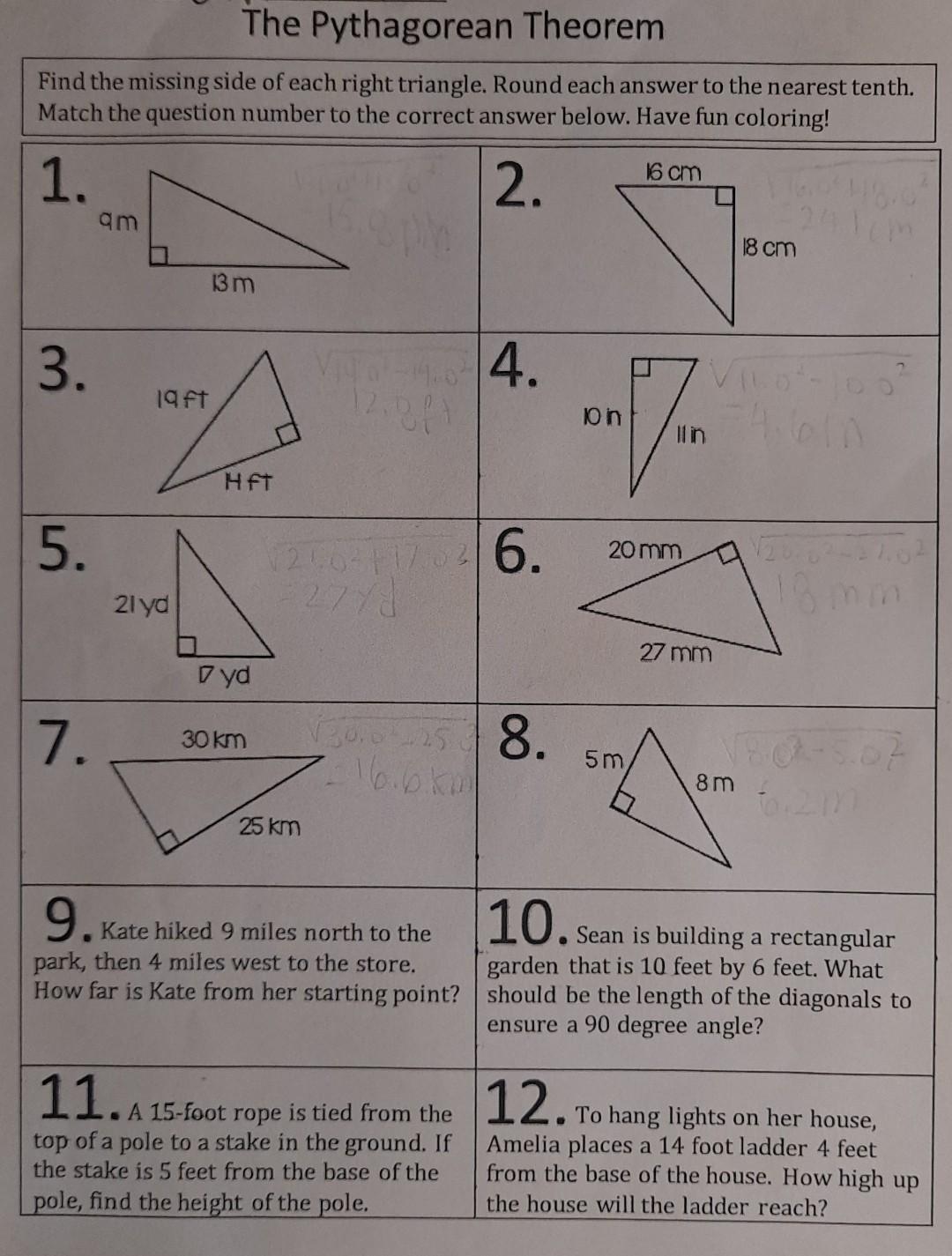 Solved The Pythagorean Theorem | Chegg.com