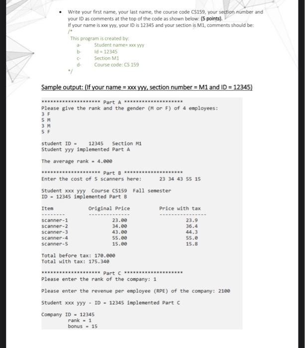 Solved Problem Write a program that calculates the average | Chegg.com