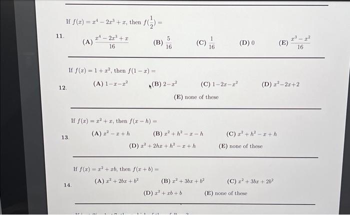 Solved If F X X4−2x3 X Then F 21 11 A 16x4−2x3 X B