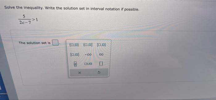 Solved Solve The Inequality. Write The Solution Set In 