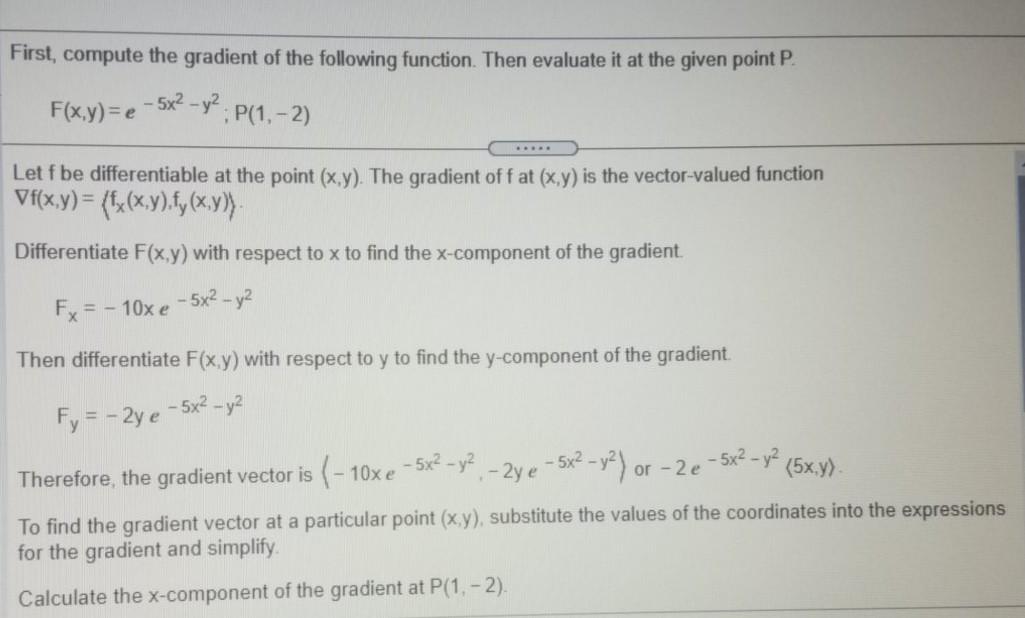 Solved A. the gradient is ( , ) B. the | Chegg.com