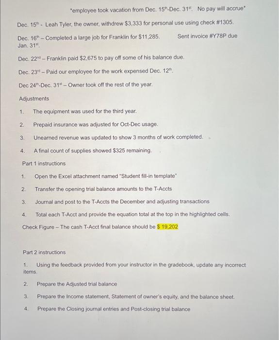 This project will be completed in two parts. All