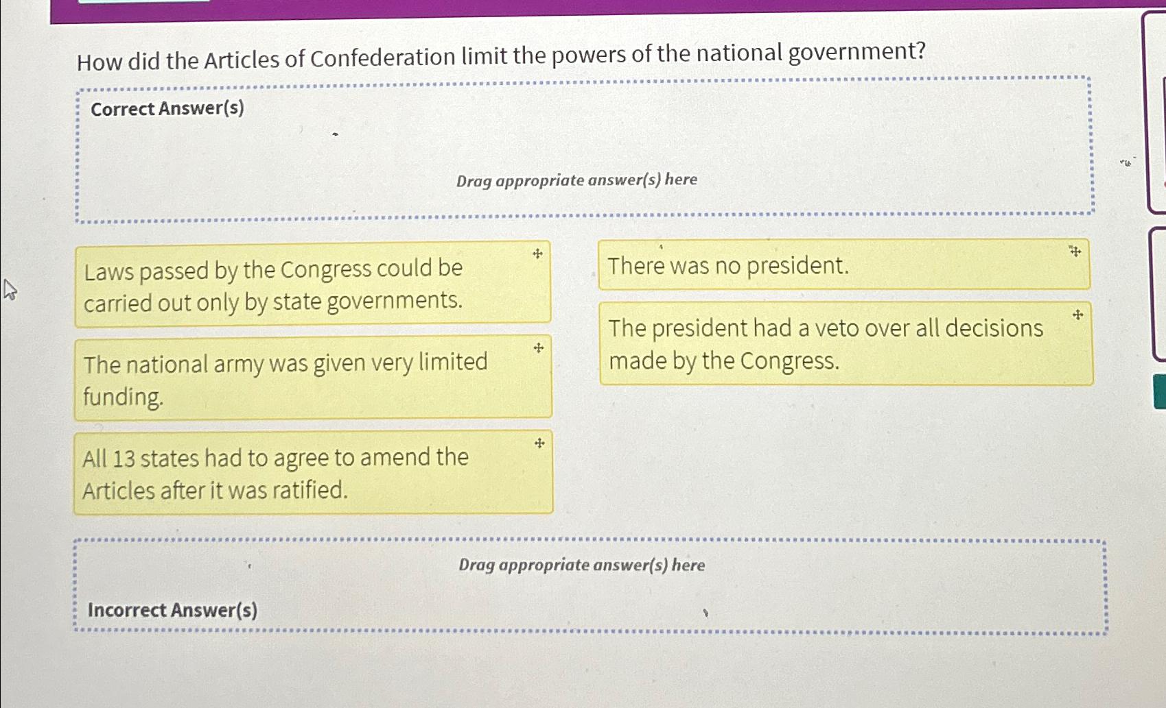 Solved How did the Articles of Confederation limit the | Chegg.com