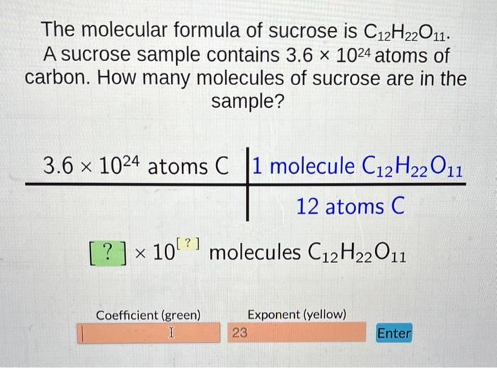 chemical formula for sucrose