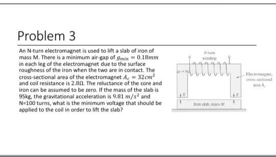 Solved Problem 3 Winding An N Turn Electromagnet Is Used To