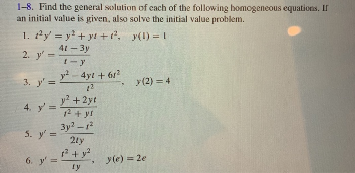 Solved Find The General Solution Of Each Of The Chegg Com