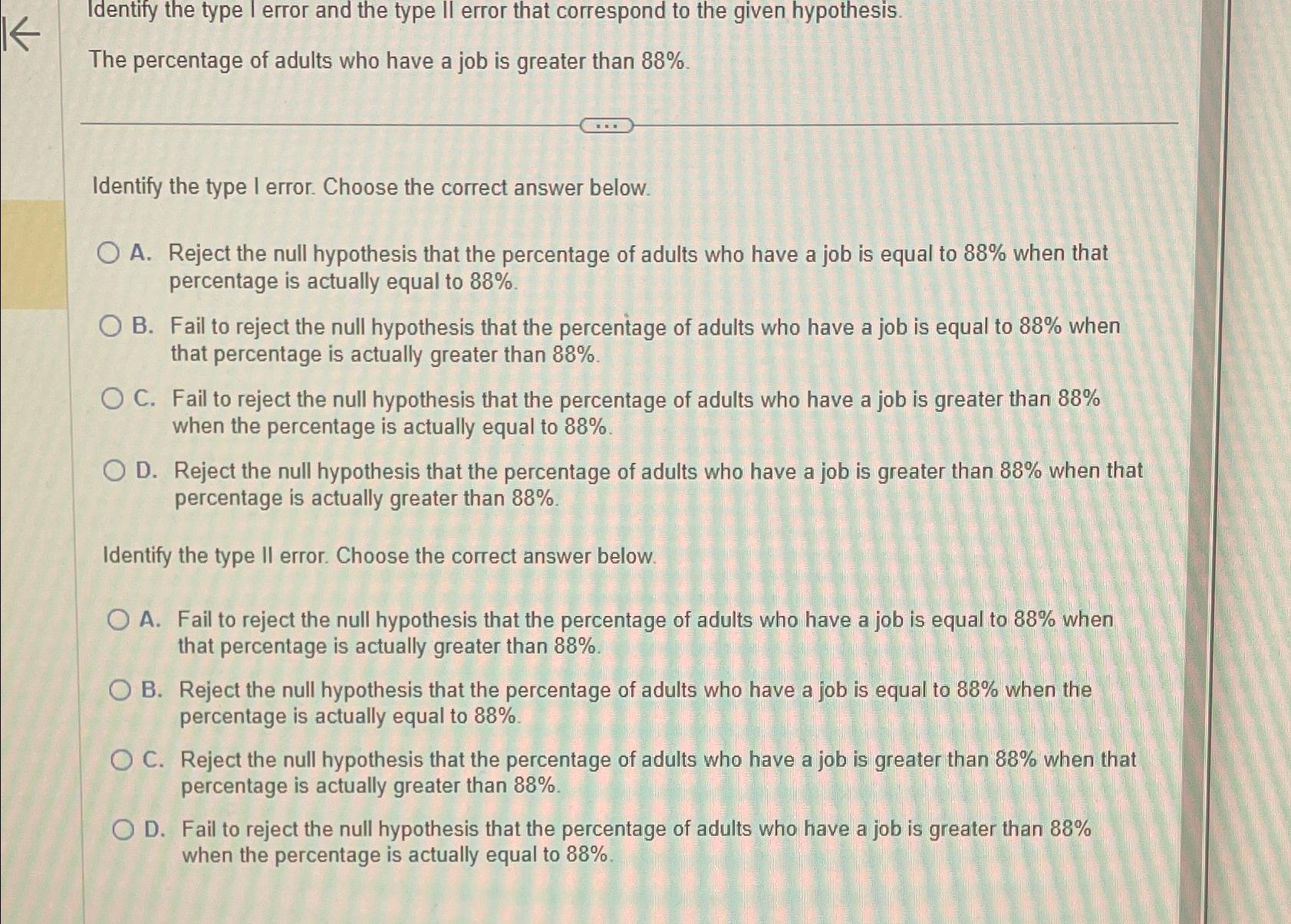 Solved Identify the type I error and the type II error that | Chegg.com