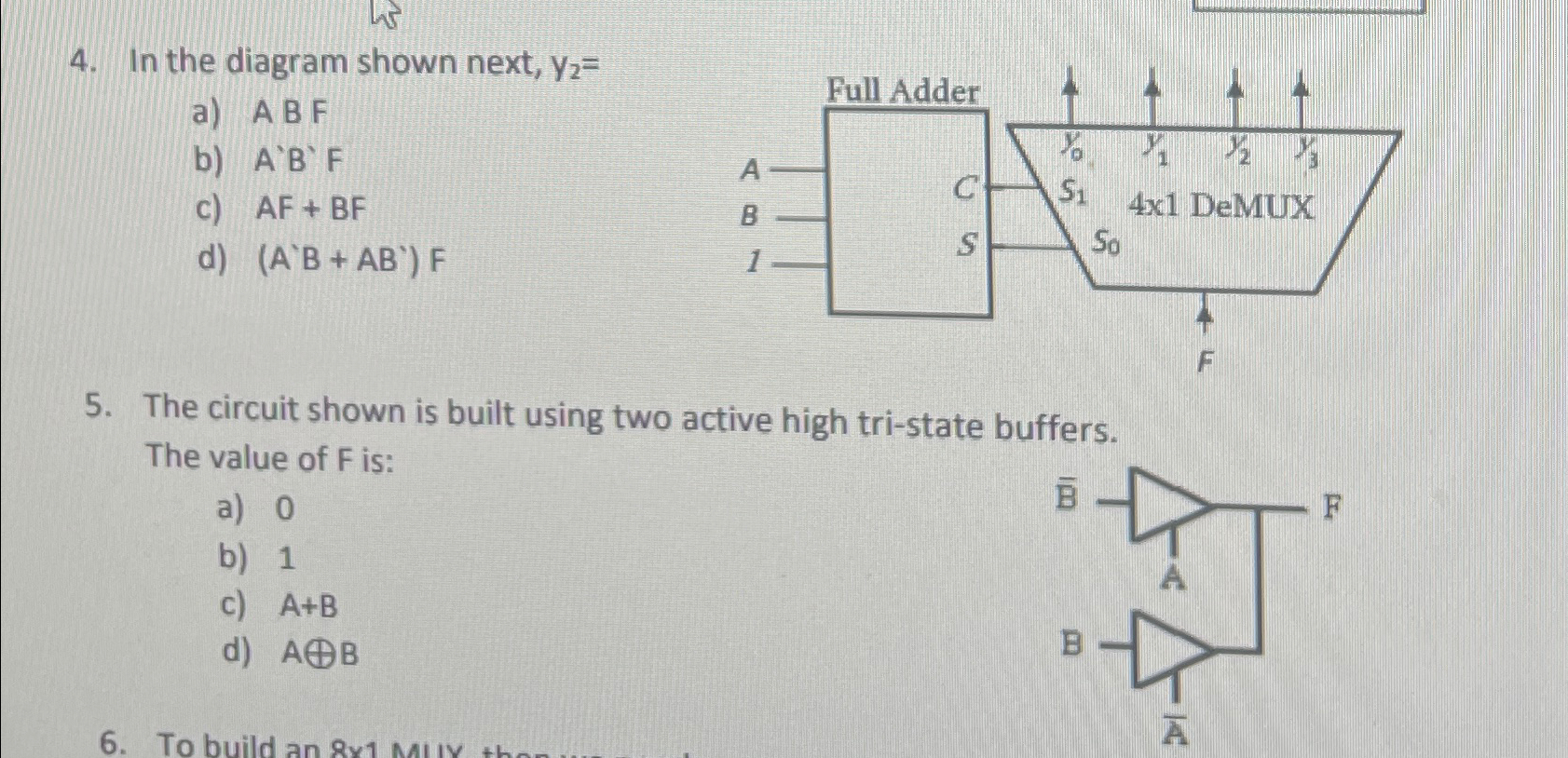 Solved Solve 4 ﻿and 5 ﻿pleaseIn the diagram shown next, | Chegg.com