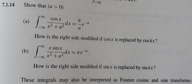 Solved 7.1.14 Show that (a > 0) How is the right side | Chegg.com