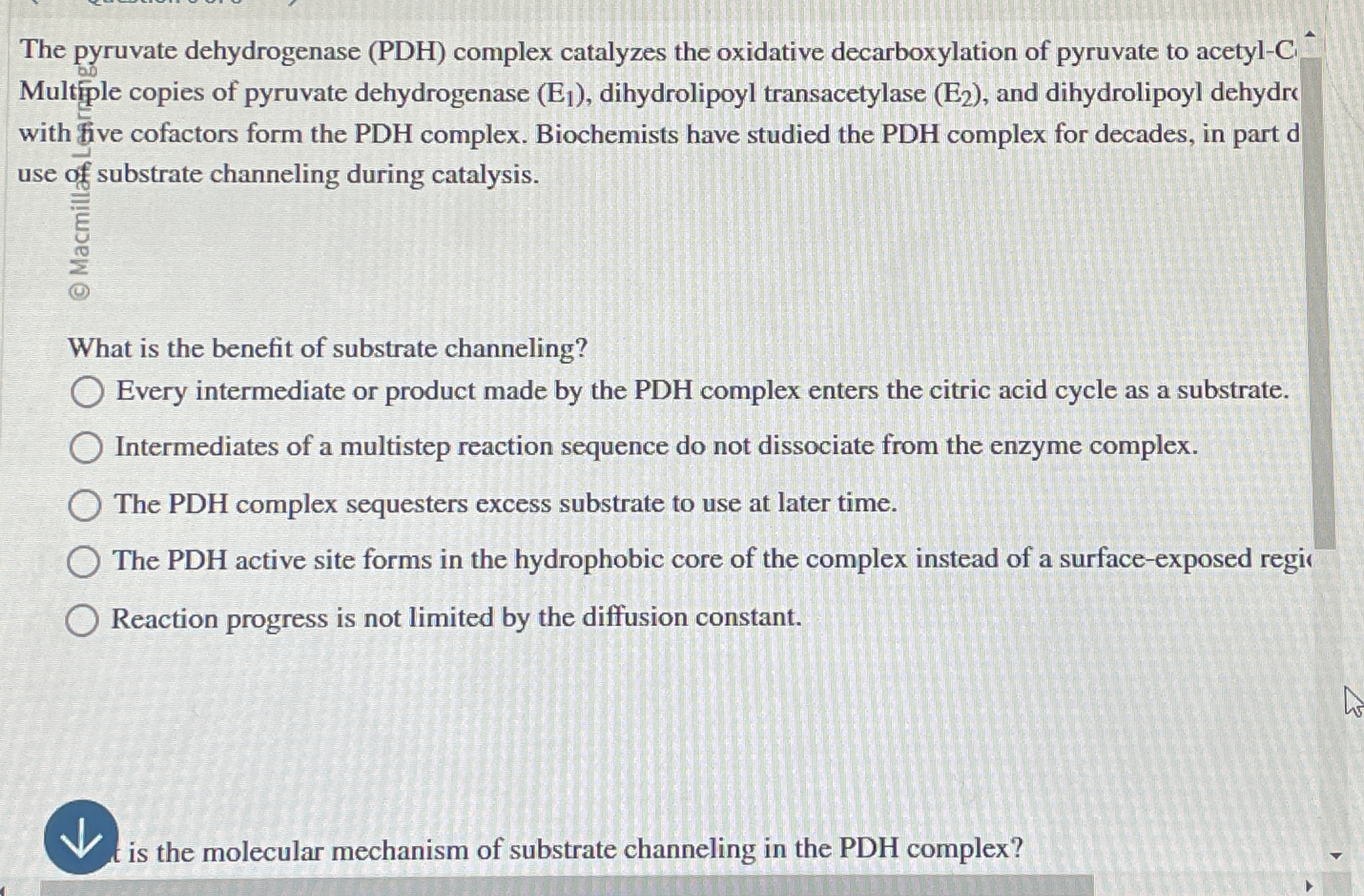Solved The pyruvate dehydrogenase (PDH) ﻿complex catalyzes | Chegg.com