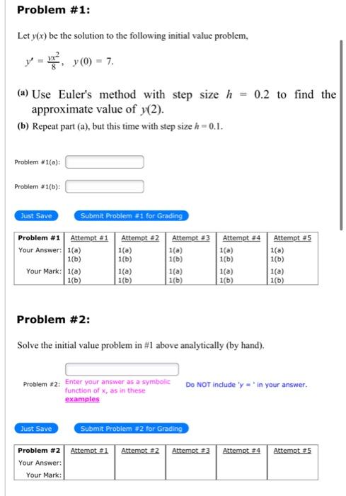 Let Y(x) Be The Solution To The Following Initial | Chegg.com