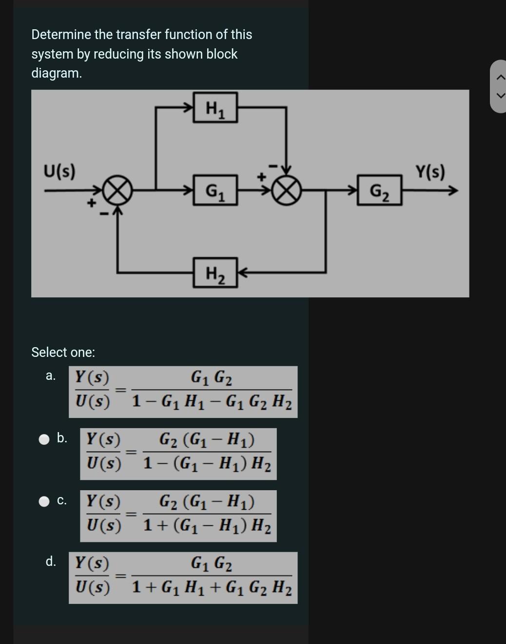 Solved Determine the transfer function of this system by | Chegg.com
