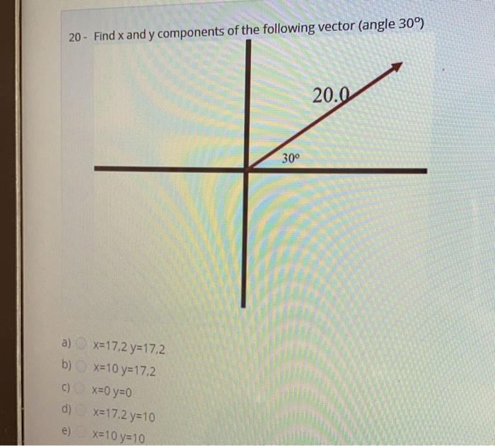 Solved 20 - Find x and y components of the following vector | Chegg.com