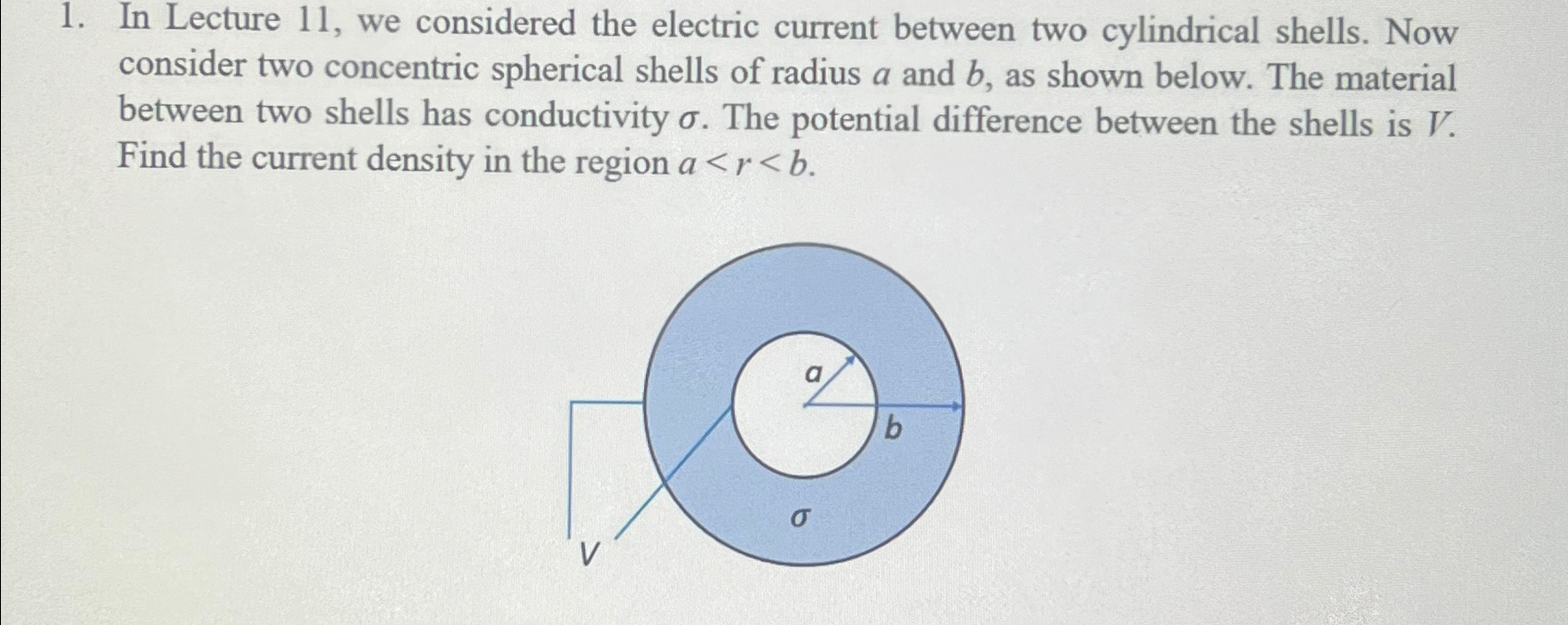 Solved Now Consider Two Concentric Spherical Shells Of