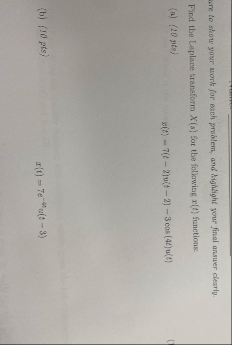 Solved ure to show your work for each problem, and highlight | Chegg.com