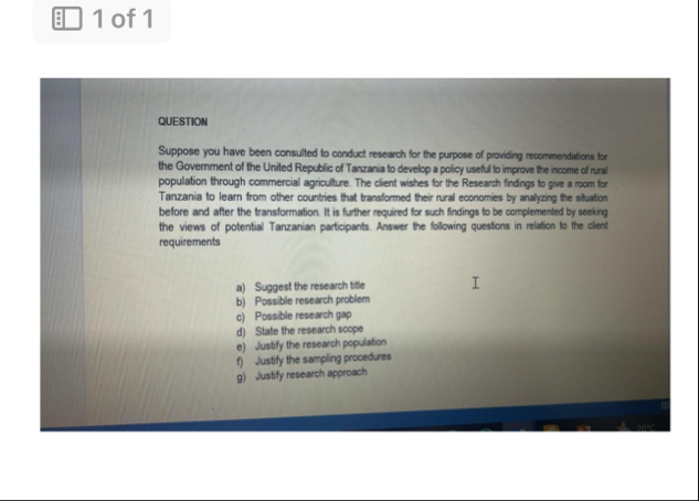 Solved 目 1 ﻿of 1QUESTIONSuppose you have been consulted to | Chegg.com