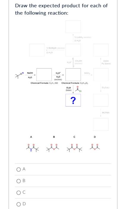 Draw the expected product for each of the following | Chegg.com