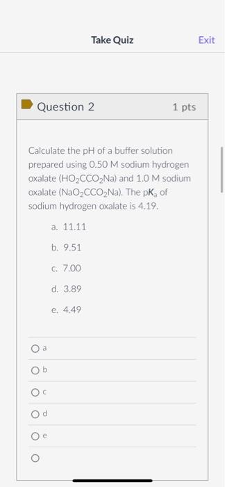 Solved Calculate The PH Of A Buffer Solution Prepared Using | Chegg.com