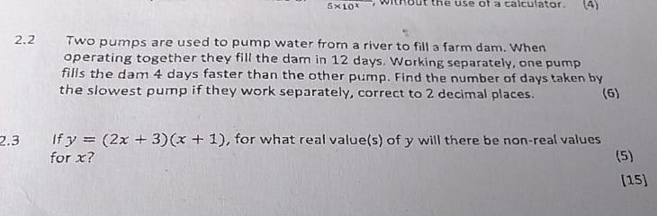 Solved 5X 104 the use of a calculator 14) 2.2 Two pumps are | Chegg.com