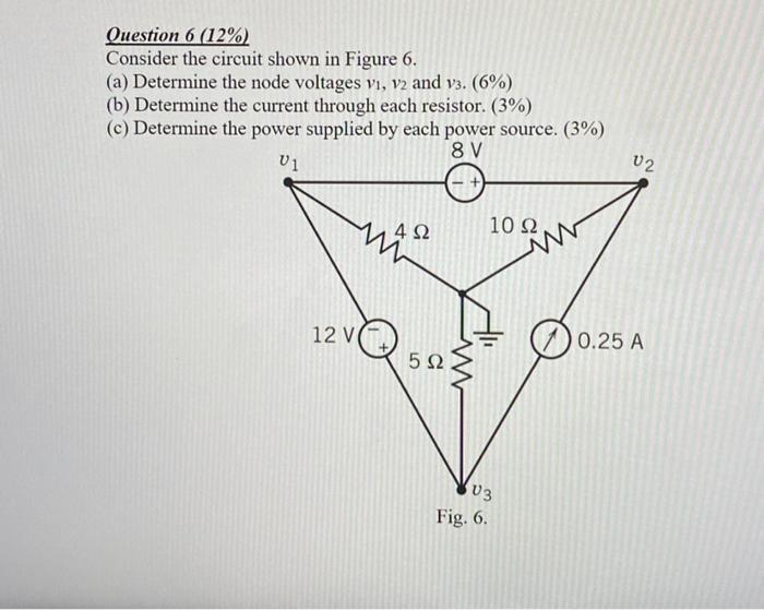 Solved Question 6 (12%) Consider the circuit shown in Figure | Chegg.com