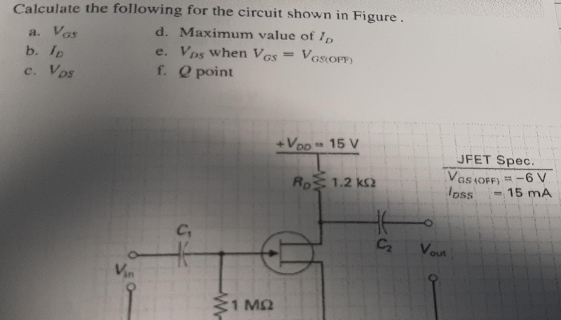 Solved Calculate the following for the circuit shown in | Chegg.com