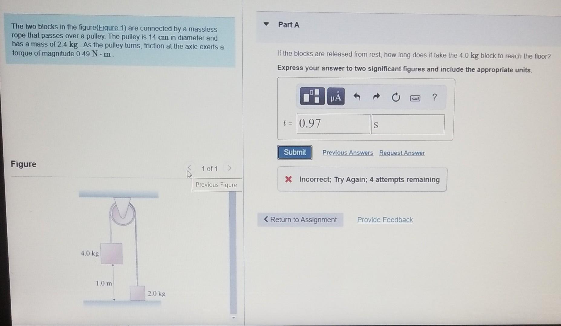 Solved Part A The Two Blocks In The Figure(Figure 1) Are | Chegg.com