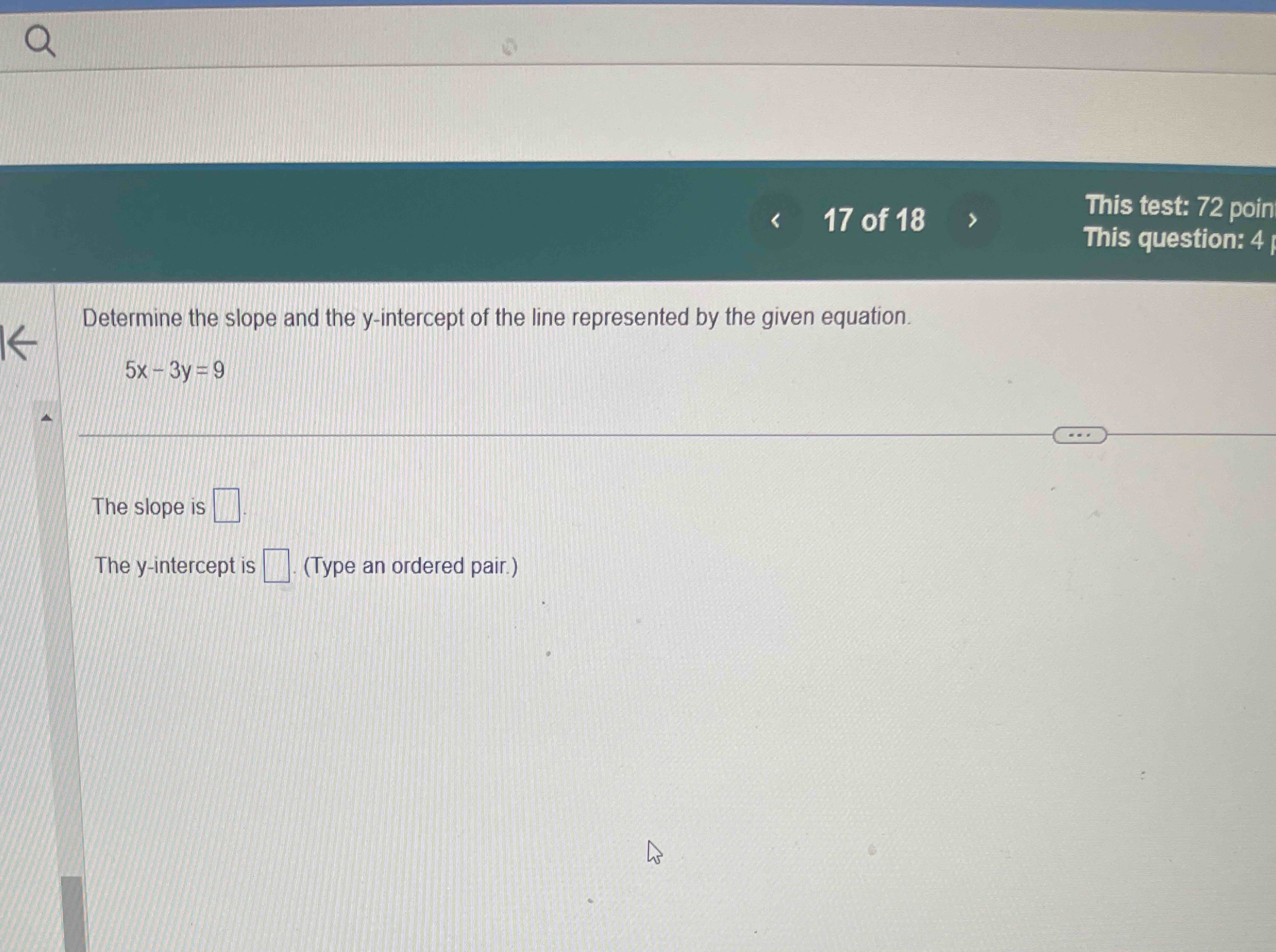Solved Determine the slope and the y -intercept of the line | Chegg.com