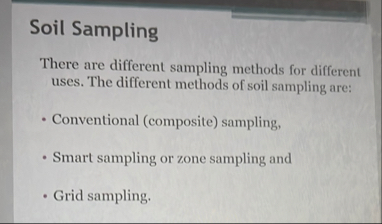 Solved Explain for 5 ﻿marks each of the Soil SamplingThere | Chegg.com