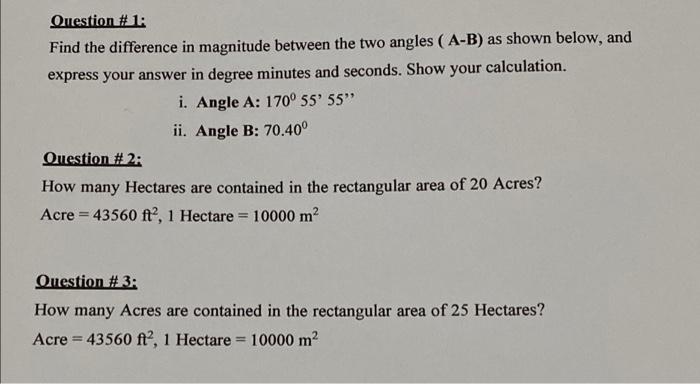 Solved Question #1: Find the difference in magnitude between | Chegg.com