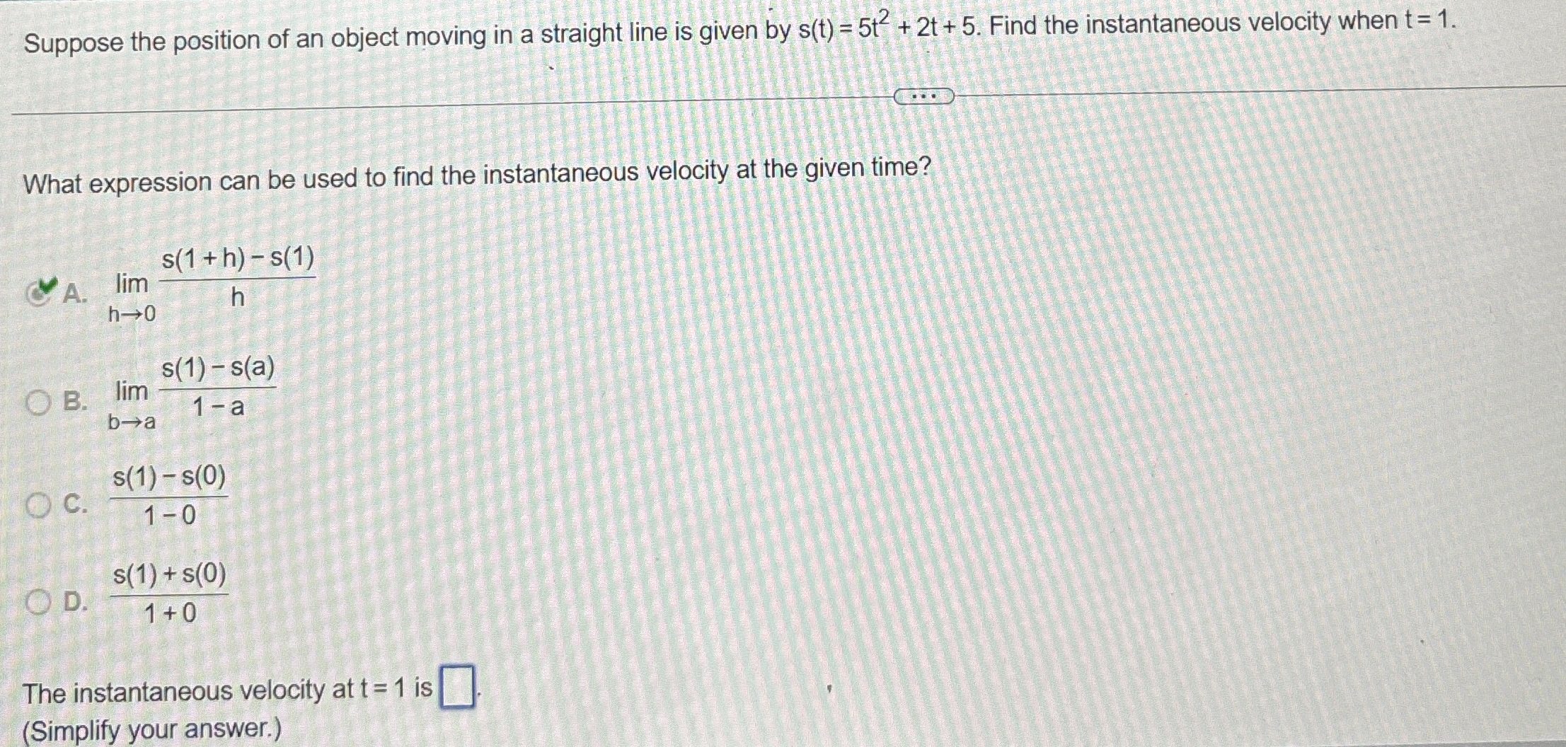 Solved Suppose the position of an object moving in a | Chegg.com