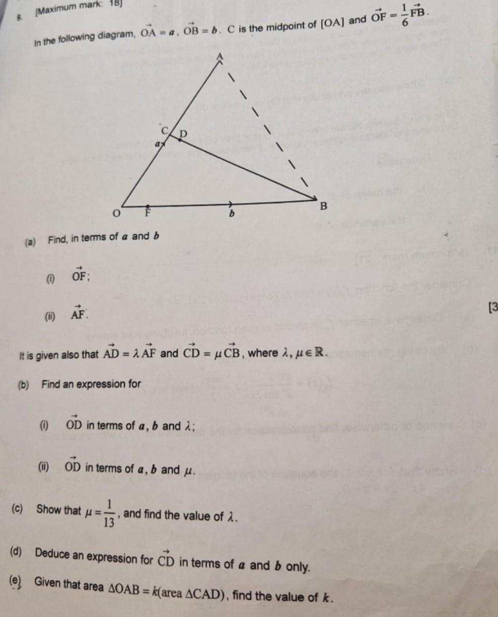 Solved 9. [Maximum mark: 18] In the following diagram, | Chegg.com