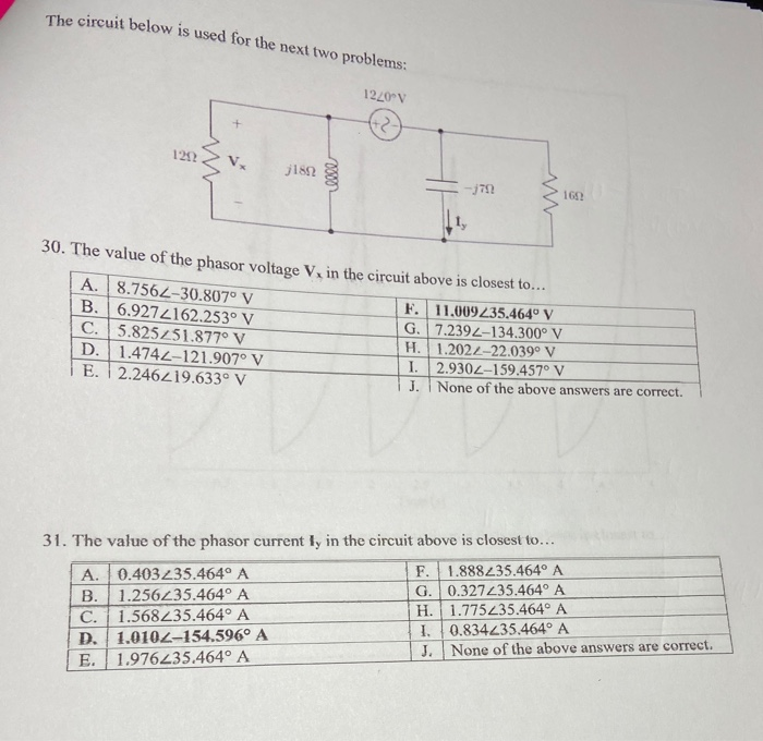 Solved The circuit below is used for the next two problems: | Chegg.com