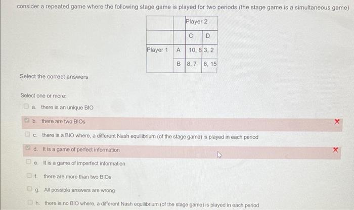 Solved consider a repeated game where the following stage | Chegg.com