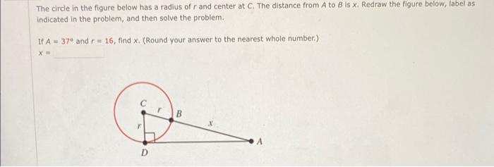 Solved The circle in the figure below has a radius of r and | Chegg.com