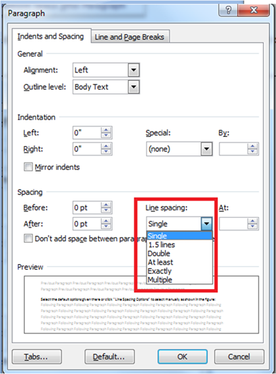 Definition Of Setting Line And Paragraph Spacing Chegg Com