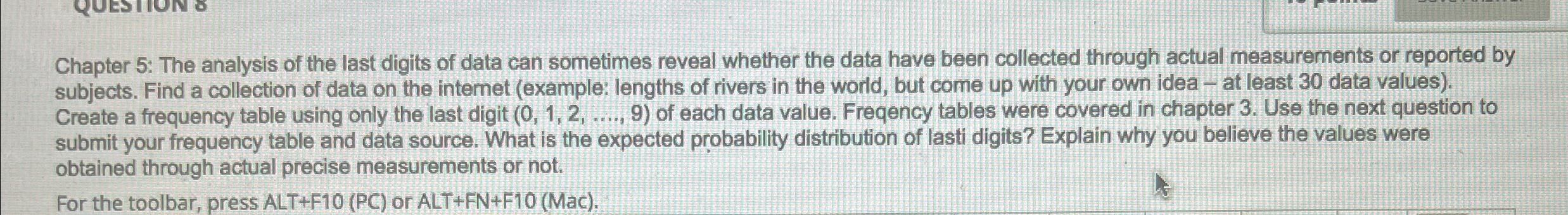 Solved Chapter 5: The analysis of the last digits of data | Chegg.com