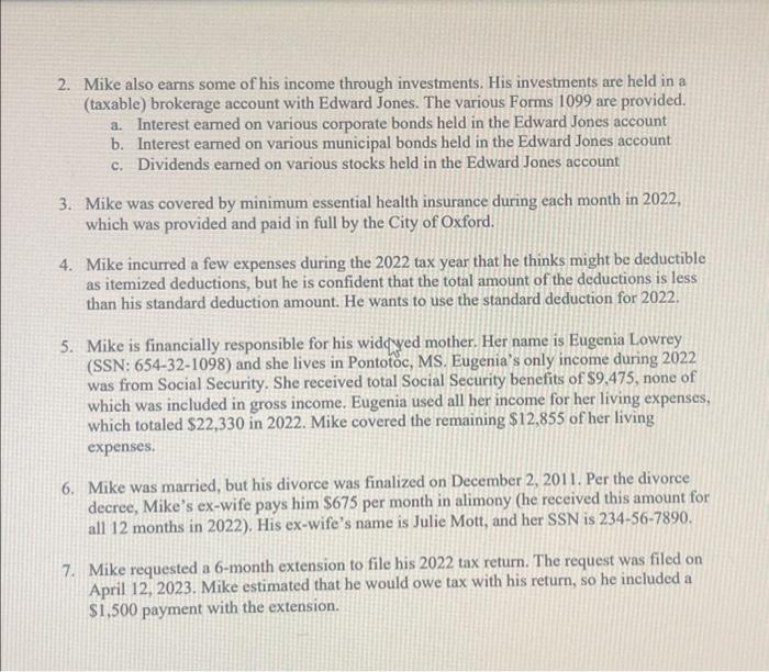 Solved assignment prepare the following tax retum by hand chegg