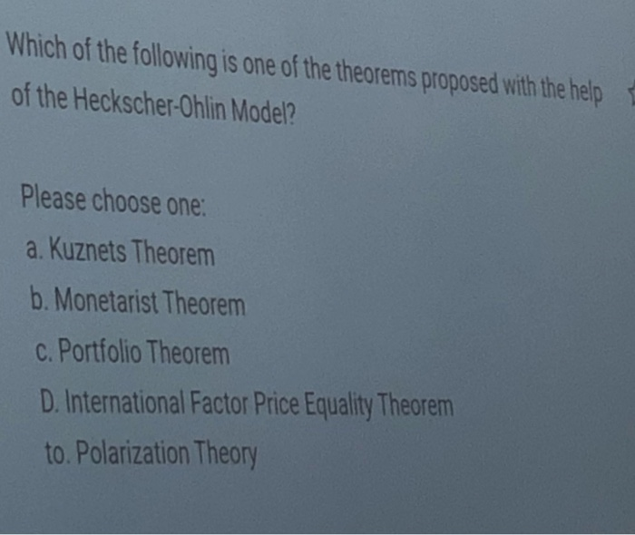 Solved Which of the following is the theory that is | Chegg.com