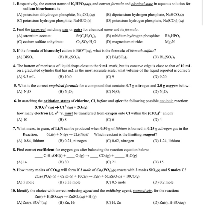 Solved 1. Respectively, the correct name of K2HPO3(aq), and | Chegg.com