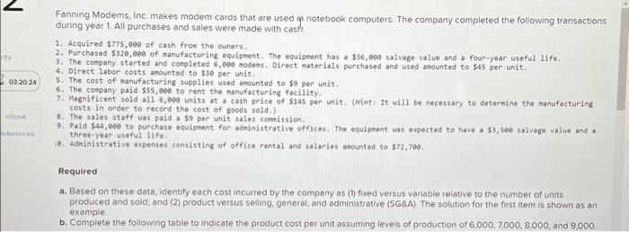 Solved the fixed cost a calculate keeps saying its wrong not | Chegg.com
