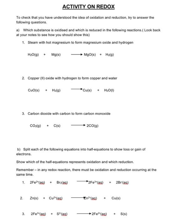 Solved Construct balanced redox equations for the reactions | Chegg.com