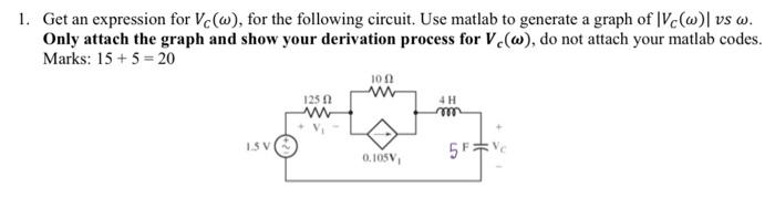 Solved 1. Get an expression for VC(ω), for the following | Chegg.com
