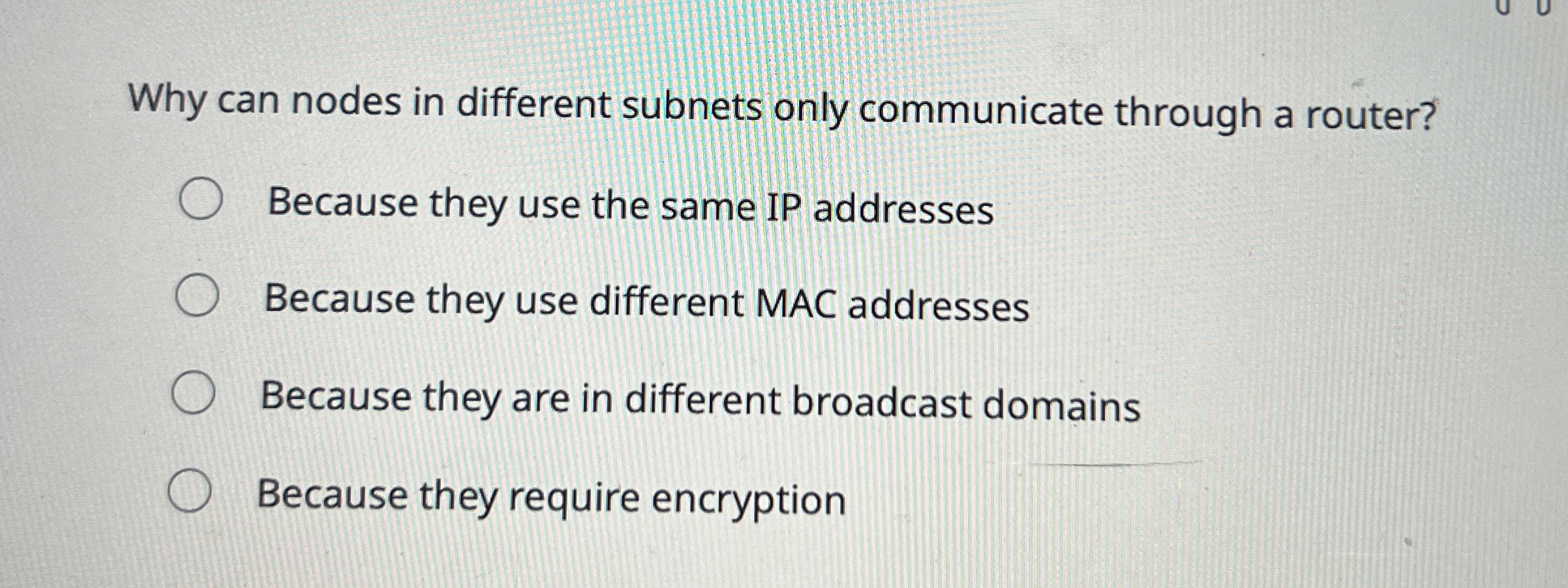 Solved Why can nodes in different subnets only communicate | Chegg.com