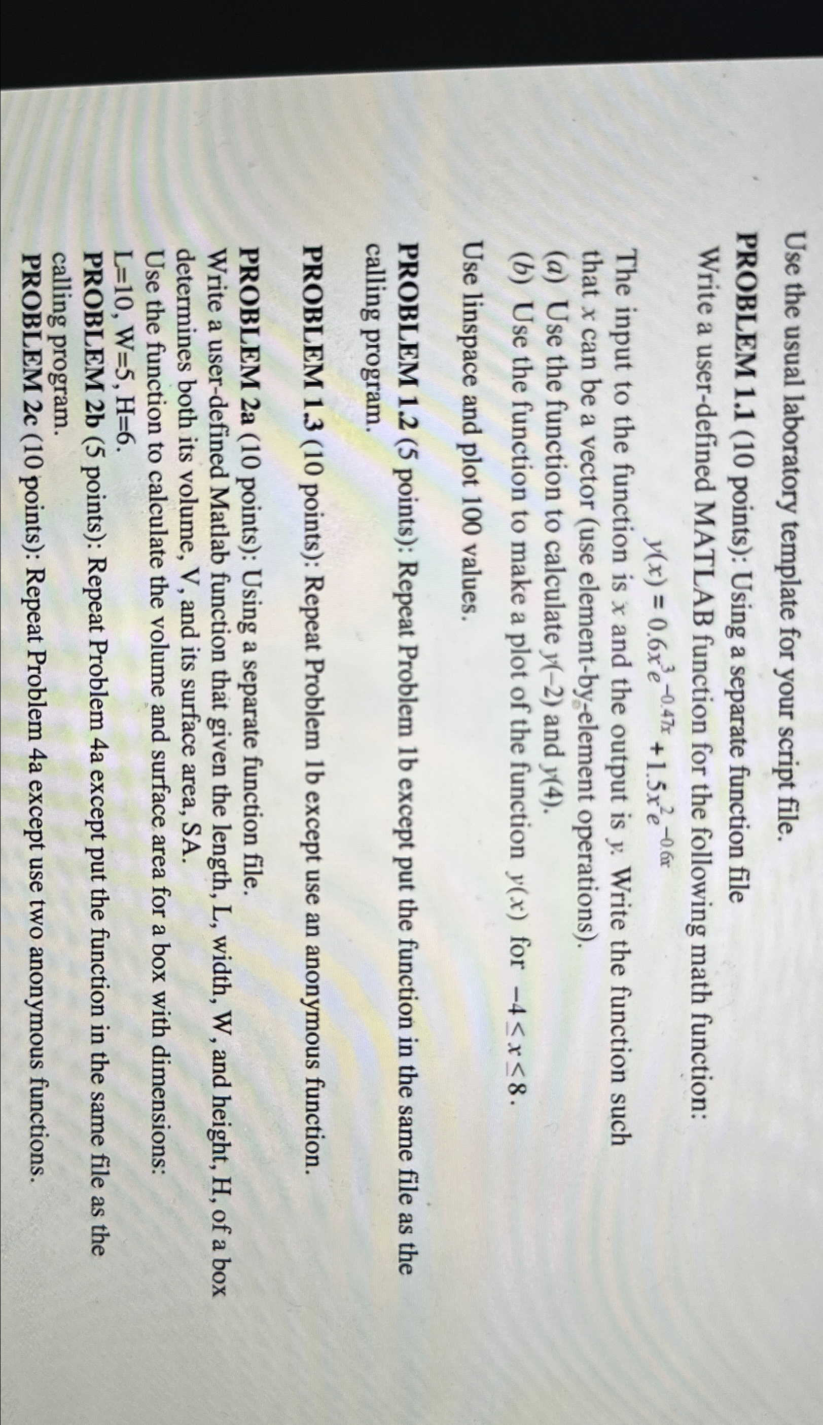 Solved Please help with problem 1.2 ﻿onwards...PROBLEM | Chegg.com