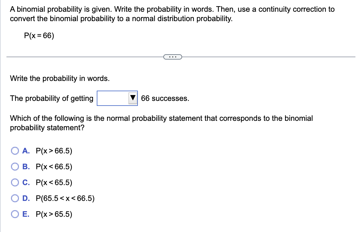Solved A binomial probability is given. Write the | Chegg.com