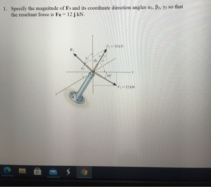 Solved 1 Specify The Magnitude Of F3 And Its Coordinate