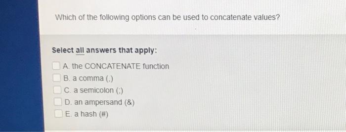 Solved Which of the following options can be used to | Chegg.com