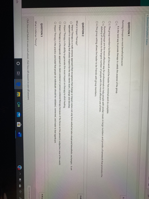 Solved Question completion Status QUESTION 1 0 Running | Chegg.com