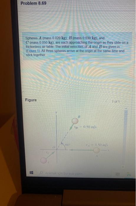 Solved Spheres A (mass 0.020 Kg ), B (mass 0.030 Kg ), And C | Chegg.com